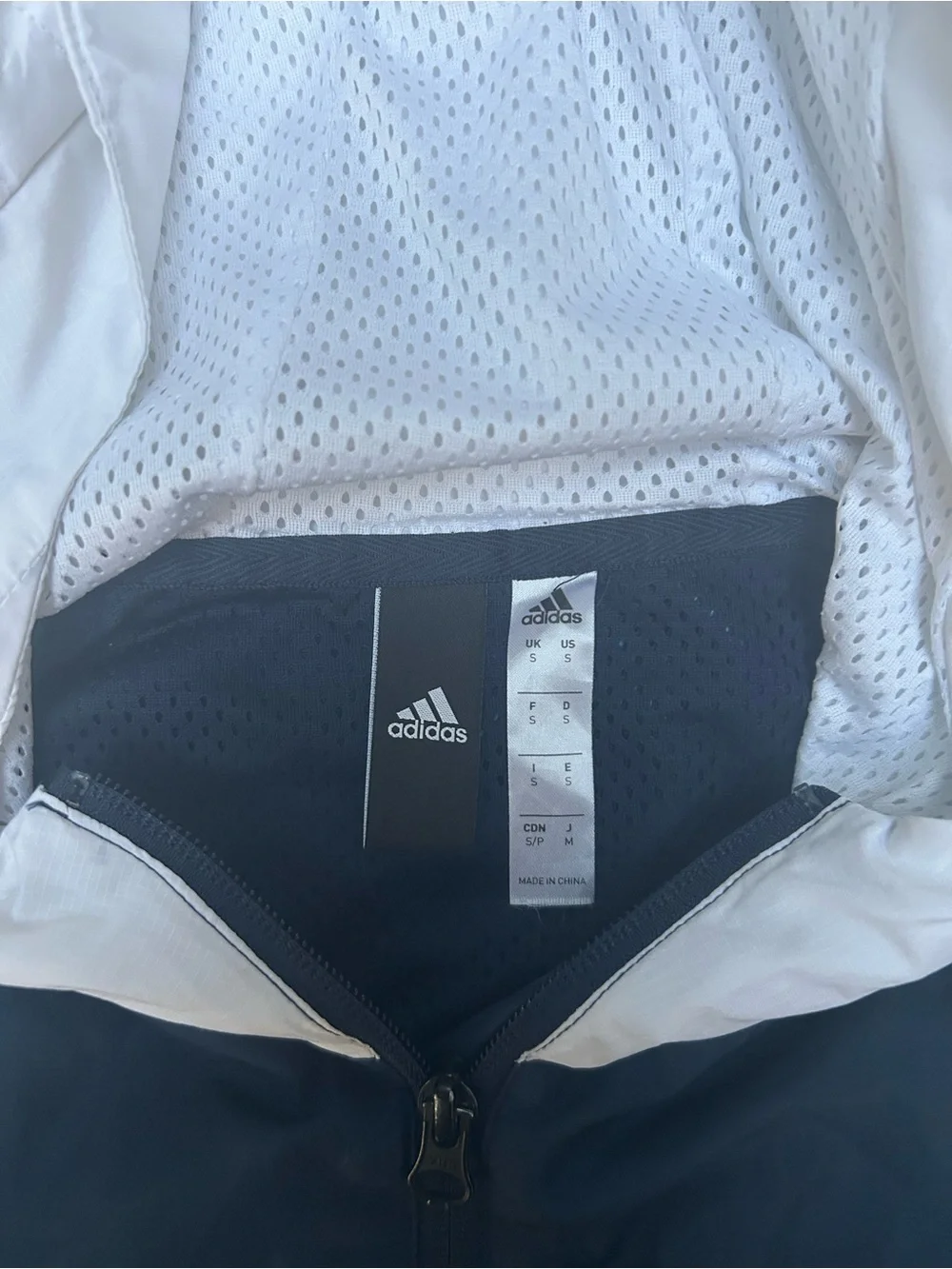Adidas Navy and Teal Full-Zip Windbreaker Jacket